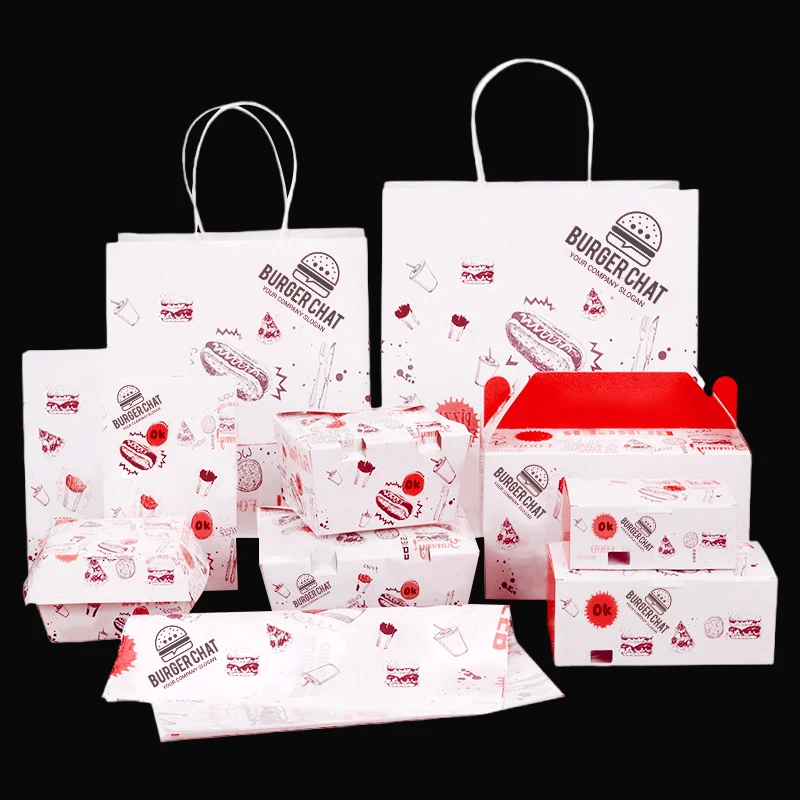 LOKYO wholesale food grade disposable paper custom fried chicken french fries fast food packaging boxes