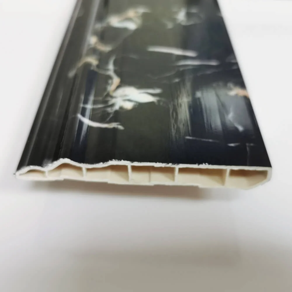 9mm Height Marble Color Waterproof Plastic PVC Skirting Board