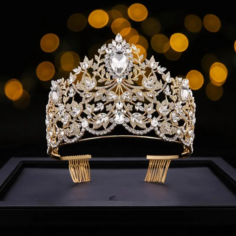High Quality Crystal Rhinestone Hair Decorative Ornament Wedding Pageant Crown Miss Universe Crown for Women Wedding