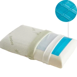 Hot Sale Visco Elastic Foam Silicone Gel Pillow Memory Foam Hotel Cool Gel Bed Sleeping Pillow for Pressure Relief