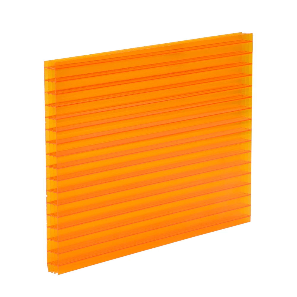 High impact resistance 8/10/12mm uv coating plastic polycarbonate pc multiwall hollow roofing sheet for greenhouse