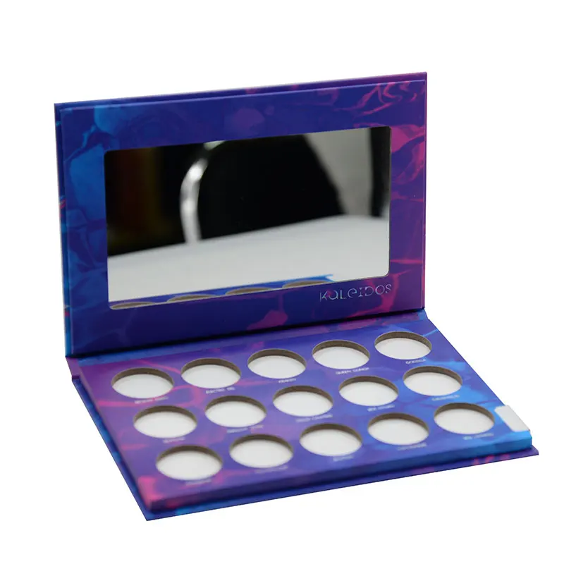 Wholesale Custom Printed Cosmetic Palette Packaging Empty Magnetic Flip Gift Rigid Cardboard Makeup Palette Eyeshadow Packaging