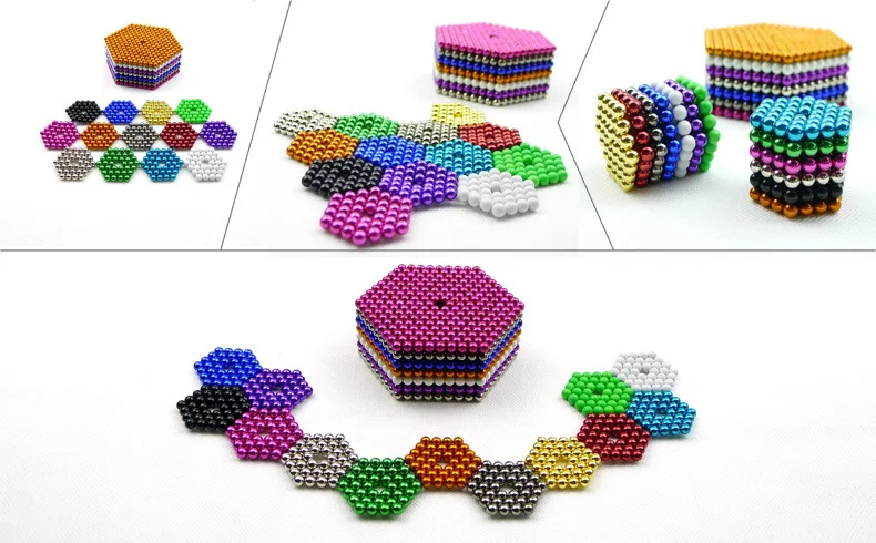 2021 Hot sale 5mm Green Neodymium Magnet ball Cube 216 pcs BuckBall blocks magnetic balls Fidget Educational Toy
