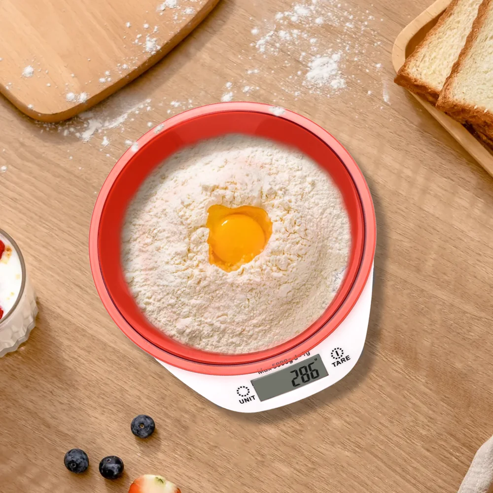 Custom Logo Accurate Weighing ABS Minimalism Kitchen Bowl Scales Kitchen Digital Long Life High Strain Sensors