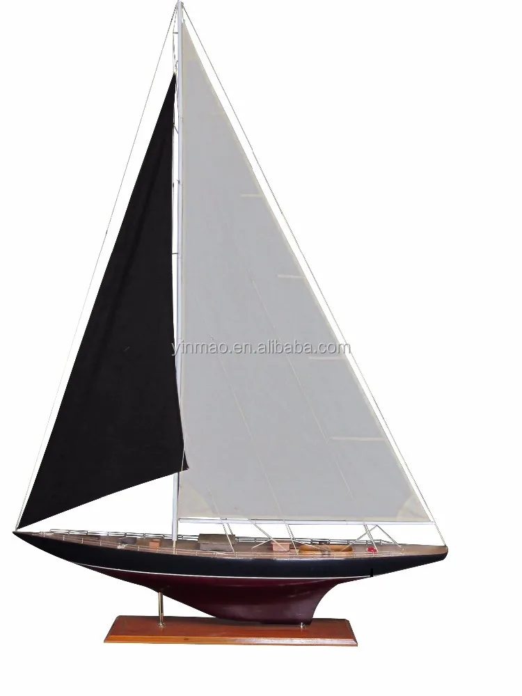 J K4 Yacht Model 3 sets 138cm length Wooden sailboat model racing yacht sailing boat vessel