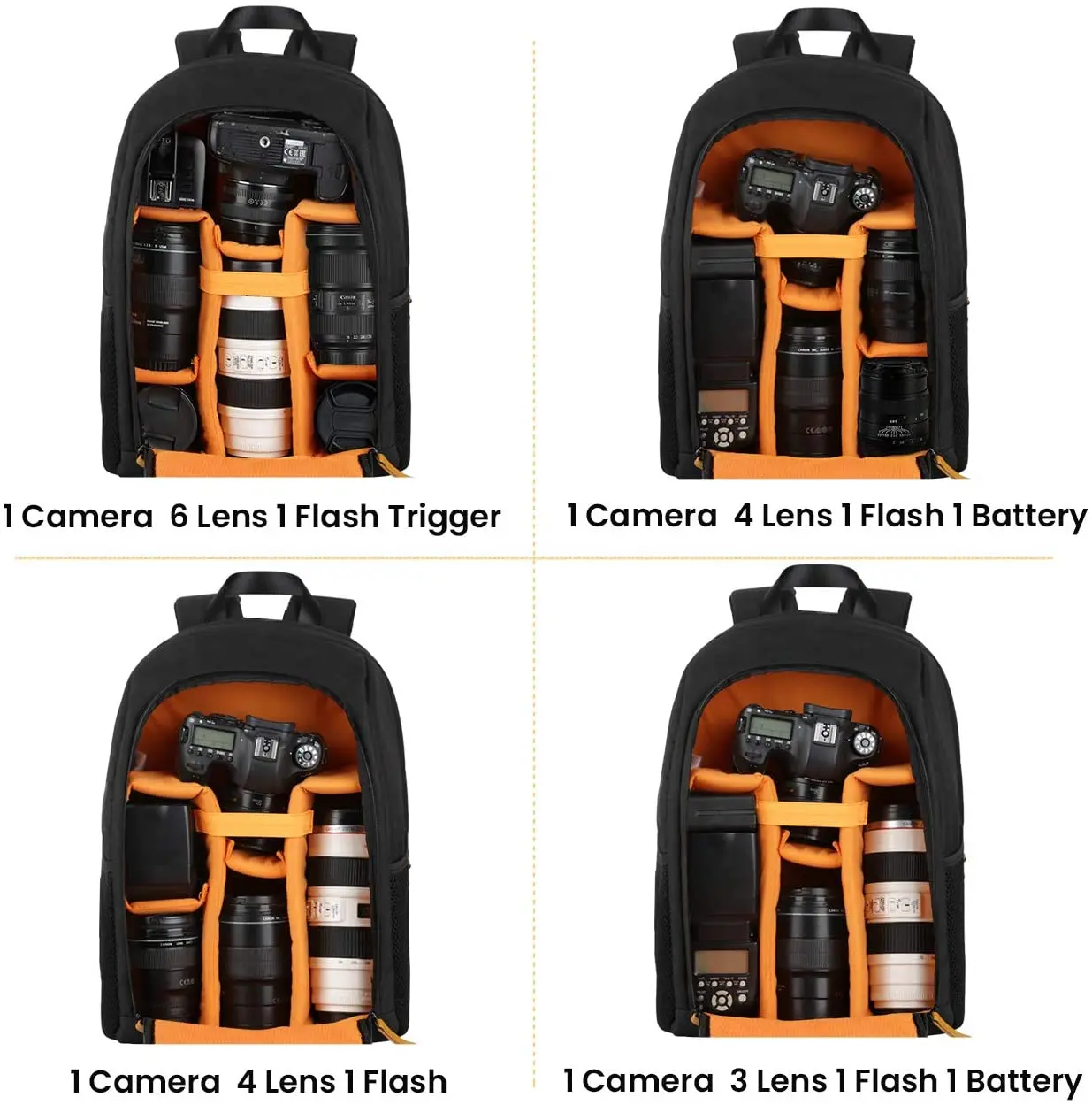 Multi-functional Camera Backpack Waterproof Camera Bag Large Capacity Camera Case with 15 Inch Laptop Compartment