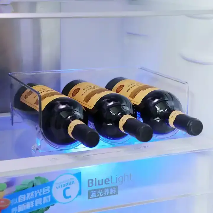 Plastic Stackable Water Bottle Organizer Wine Holder Transparent Rack for Kitchen Storage