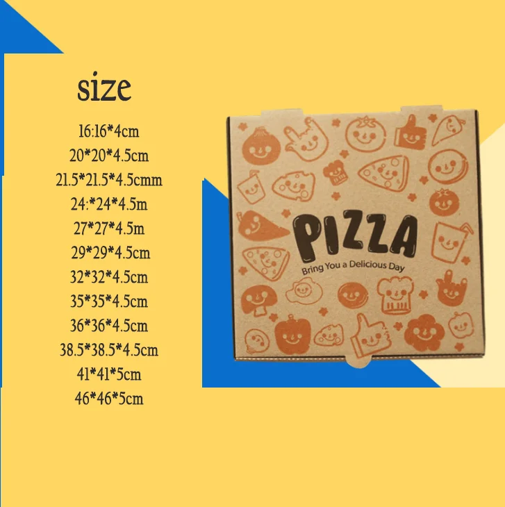 Custom pizza box customized adobe design printing in any size general take out pizza box