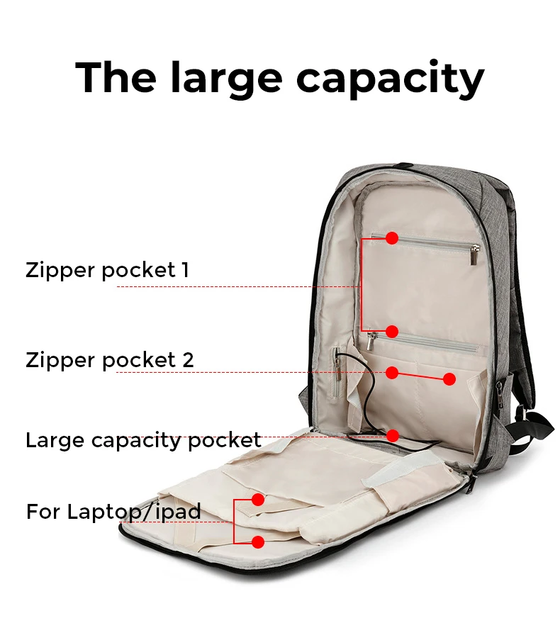 Factory wholesale USB charging port waterproof travel solar panel backpack for outdoor