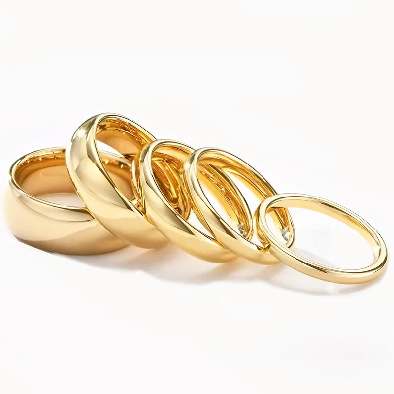 Модные ювелирные изделия из полированного вольфрама 18k брачное Золотое Кольцо обручальное кольцо для пары 2024