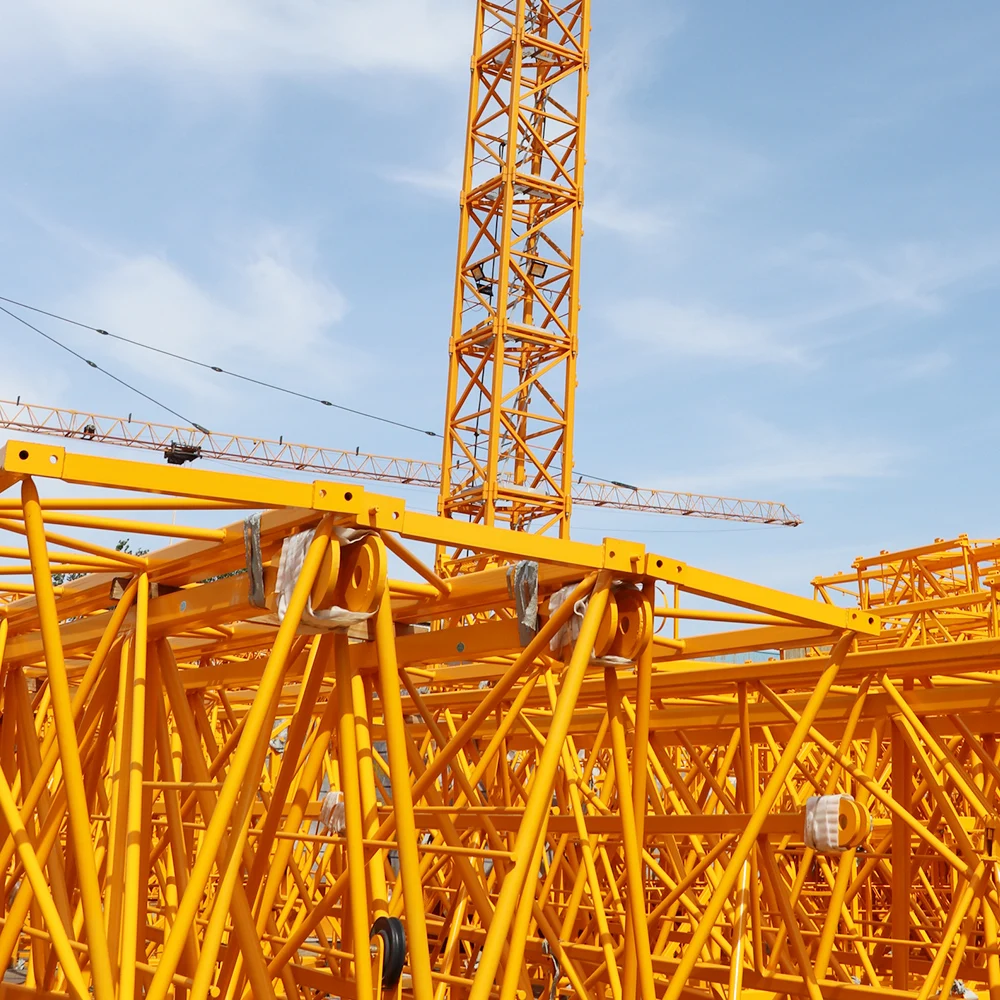 For Sale 10T Long Jib Heavy Duty Flat Top Tower Crane