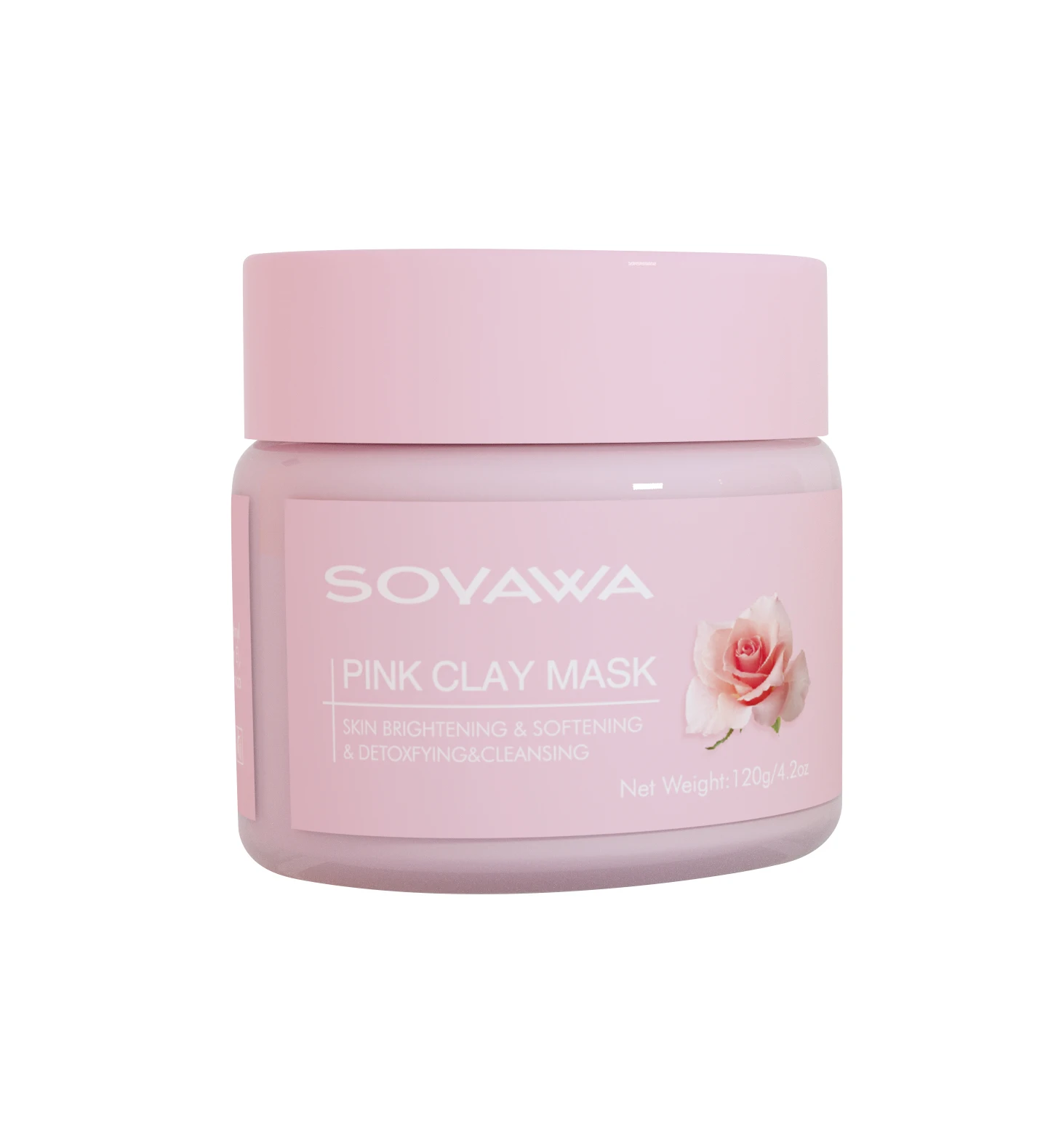 Косметическая розовая глиняная маска для лица