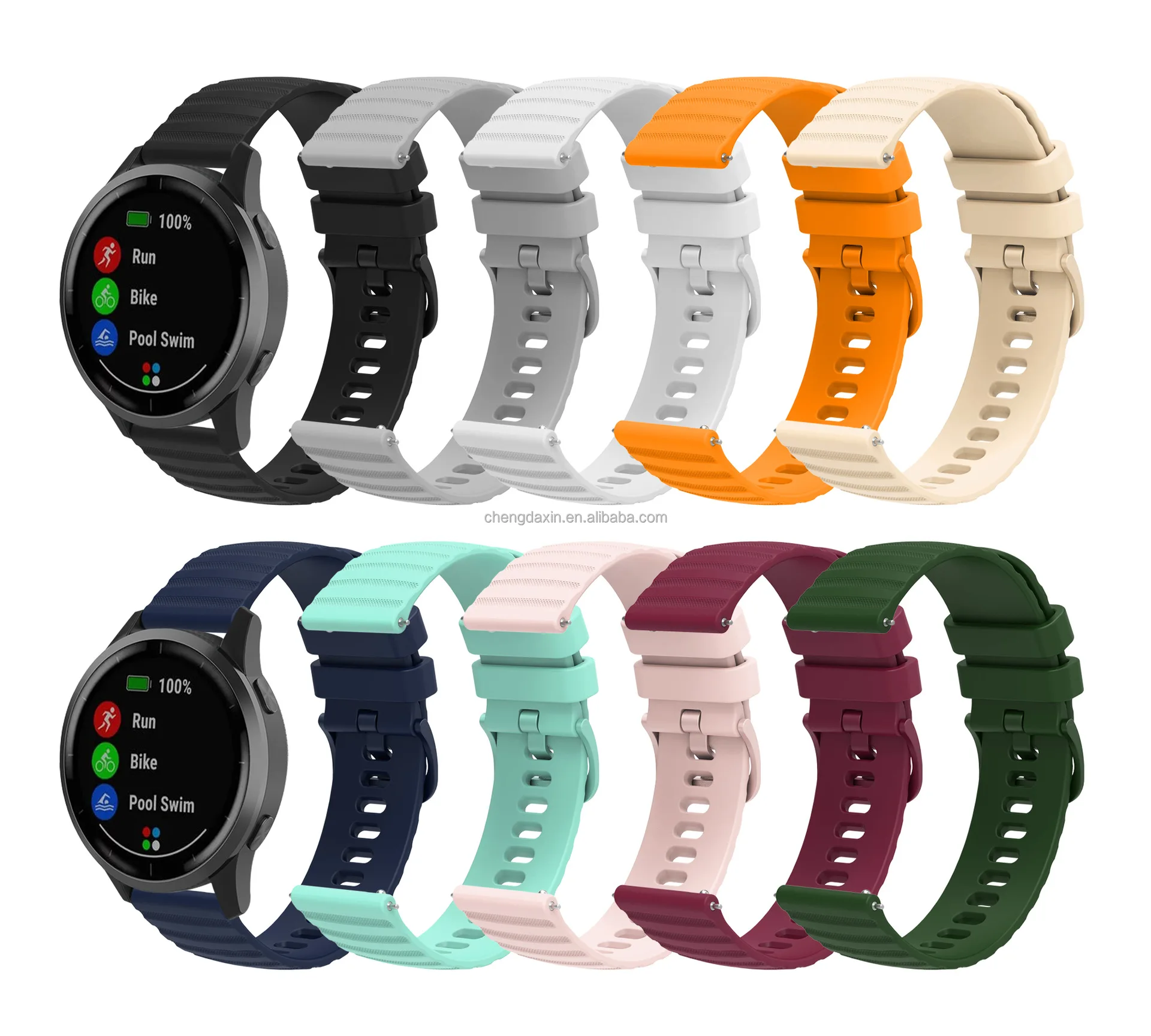 20mm 22mm Silicone Strap Compatible with for Samsung Galaxy Watch 7 6 5 4 Sports Watch Band belt smart watch bands accessories