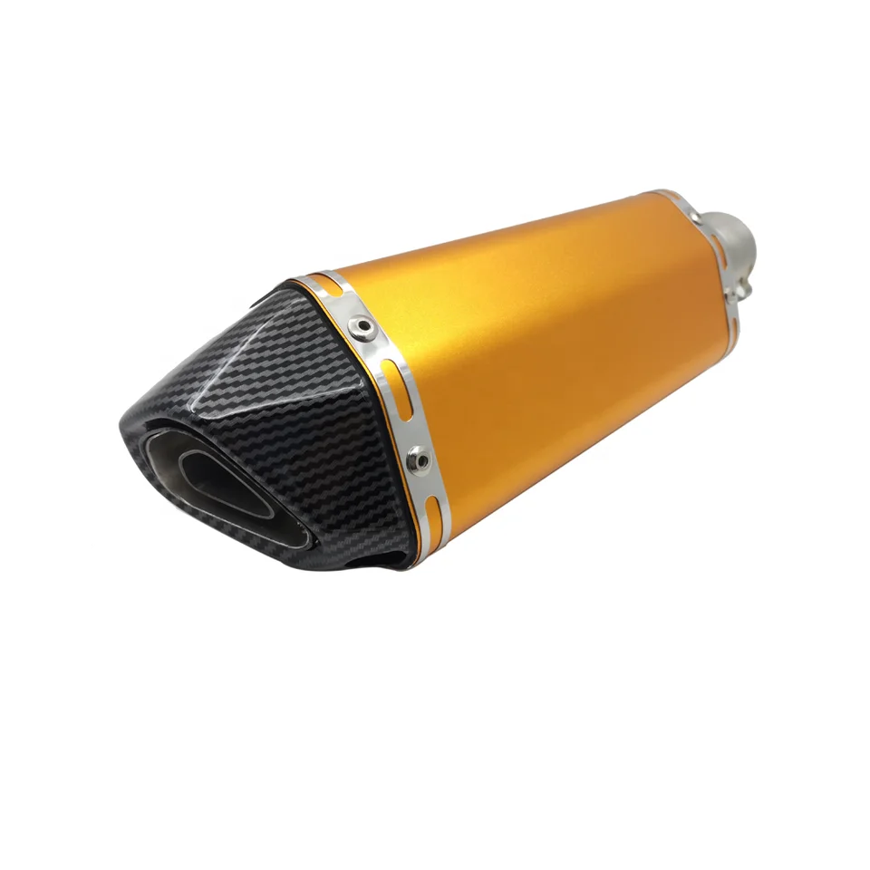 Цветной гоночный Универсальный глушитель из углеродного волокна 1,5-2 дюйма, впускной Глушитель со съемным дБ-убийцей для уличного велосипеда, глушитель для мотоцикла