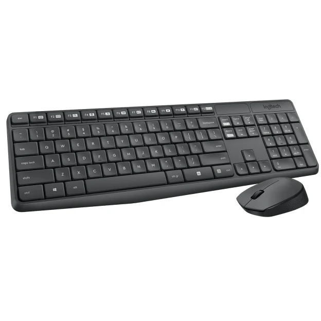Logitech MK235 беспроводная клавиатура и мышь комбо 2 4 ГГц объединения usb-приемник длительное время работы от