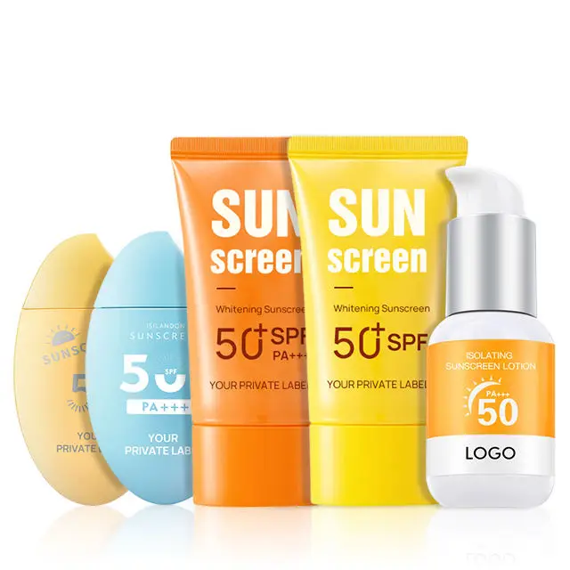 Лидер продаж солнцезащитный крем Spf50 + не жирный подходит для жирной и смешанной кожи с зеленой этикеткой