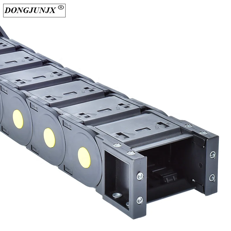 Plastic Drag Chain Cable Carrier Closed Type with End Connectors R250 45 x 150mm  for Electrical CNC Router Machines