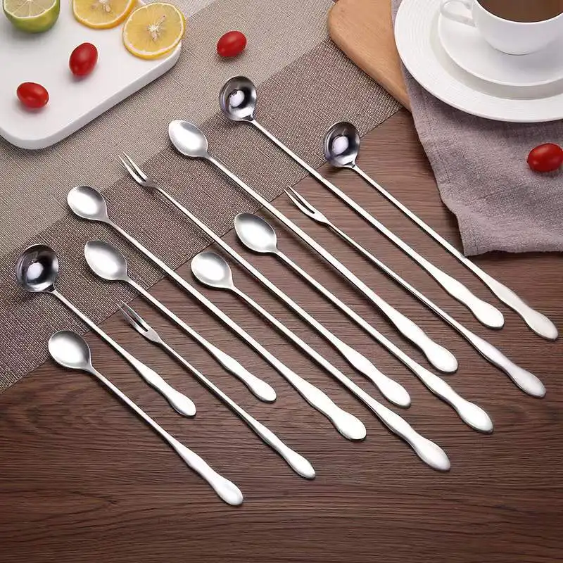 Wholesale Tea Spoon Stainless Steel 20 CM Long Mixing Spoons With Long Handle Coffee Spoon
