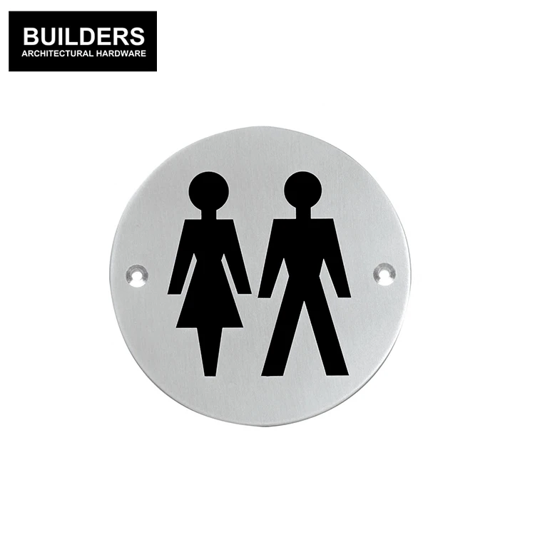 Office building stainless steel women toilet sign gentle toilet door sign plate