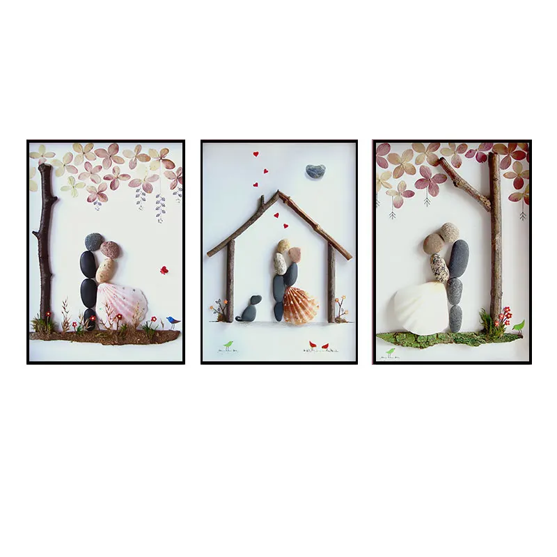 
Камень искусство история любви картины на холсте семейное дешевые мульти самолетов с запахом принты в простом стиле для гостиной, спальни, 