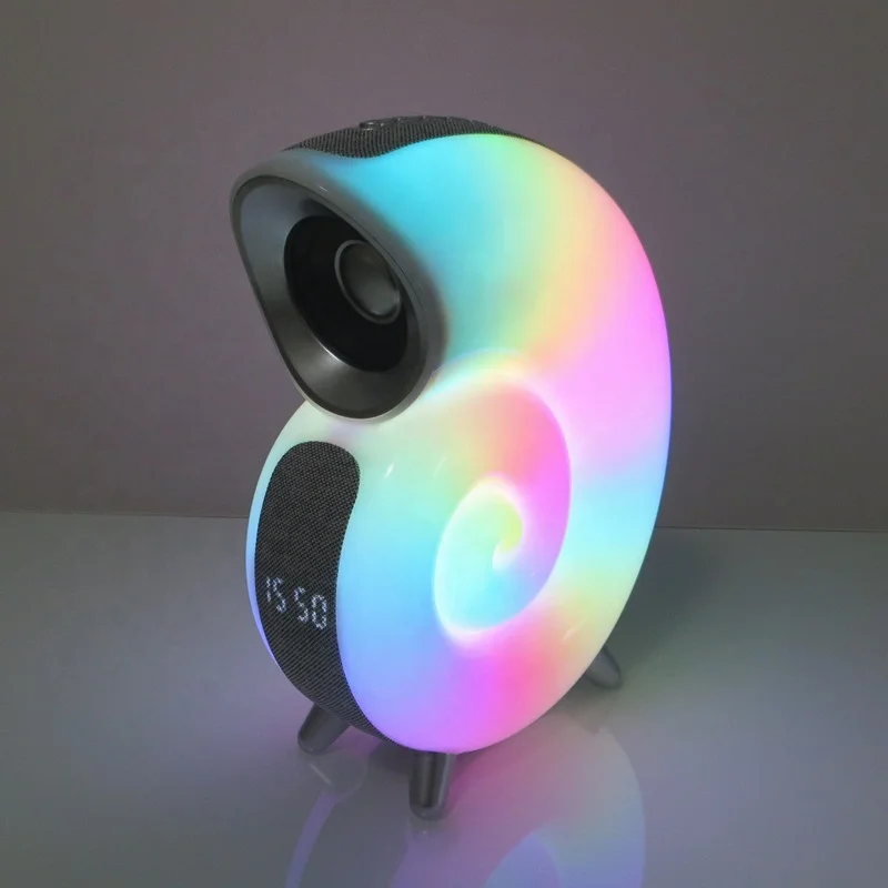 Lonvel 2024 App Control Conch Music Light Led Speaker Portable Rgb Light Wireless Speaker With Built-in Battery White Noise