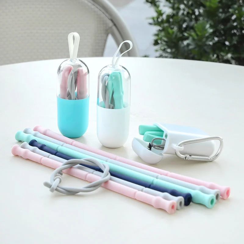 Reusable Straws Silicone with Case BPA Free Reusable Straws Drinking Silicone for Cold or Hot Travel Straws with Case