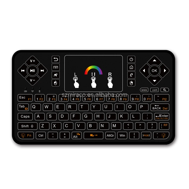 Q9 цветная умная воздушная мышь с подсветкой мини-клавиатурой и пультом дистанционного управления 2 4g bluetooth USB