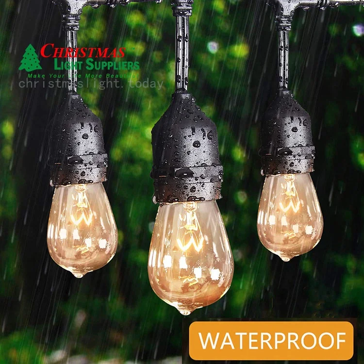 EU  E27 10 sockets  S14 Edison Drop Light Set Outdoor String Lights Commercial Weatherproof Strand vintage festoon lights