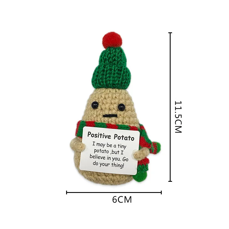 Christmas Positive Potatoes Crochet Dolls Knitted Crochet Doll Emotional Support Crochet Gift Home Decor Inspirational Gifts