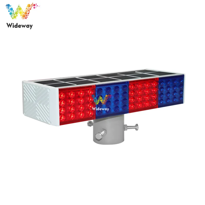 2021 красно-синий мигающий предупреждающий фонарь на солнечных батареях для дорожного строительства