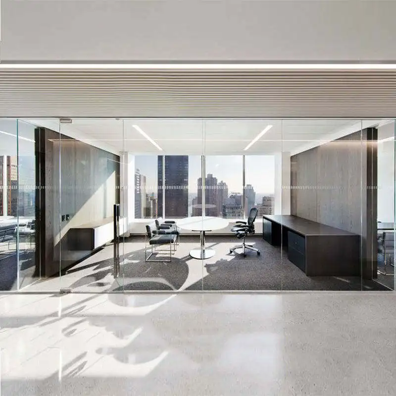 Custom Color Modular  furniture   partition high quality glazing clear office glass partition wall