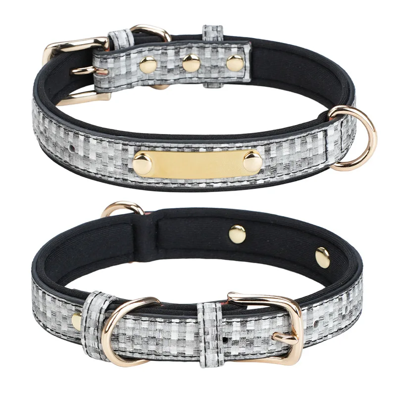 Personalized Nameplate Dog Collar Durable Metal Buckle Dog Collar for Puppy Adjustable