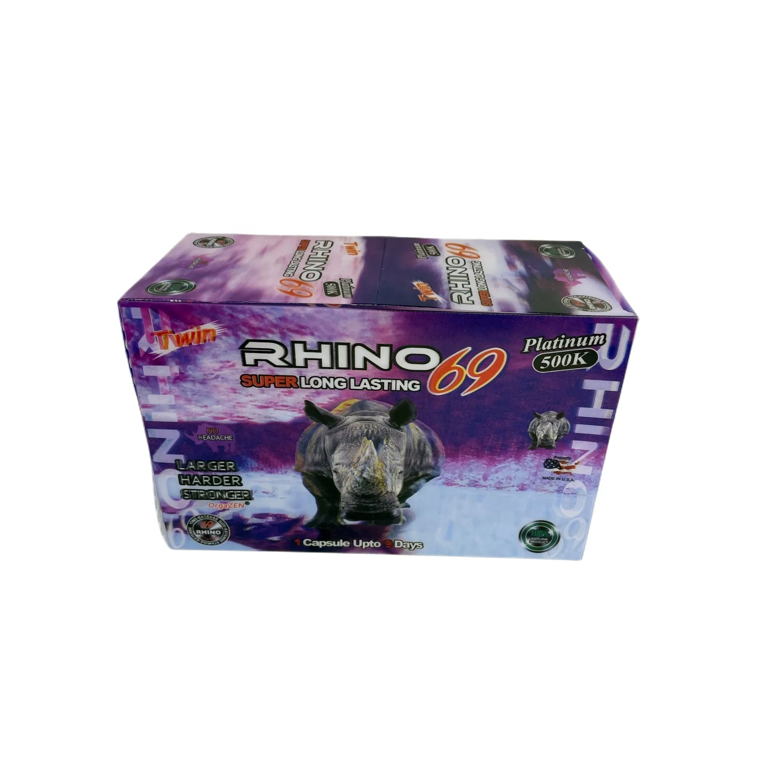 custom Lenticular Lens Sheet 3D lenticular Box packaging 3D custom Rhino boxes packaging for Rhino Male Enhancement Product