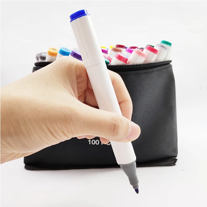 
12/24/36/48/60 Different Colors Alcohol- Based Dual Tip Marker Pen For Painting, Coloring, Sketching and Drawing 