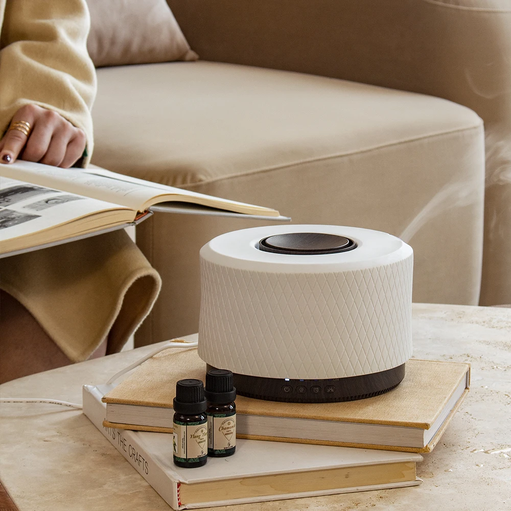 SCENTCARES Smart Fragrance Stoneware 500ml Ultrasonic Air Aroma Ceramic Diffuser Stone Humidifier With Bluetooth Speaker