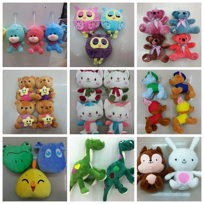Factory Wholesale Cheap 20cm mix Embroidery animal stuffed Plush Toy,crane machine plush toy vending claw machine Doll plush toy