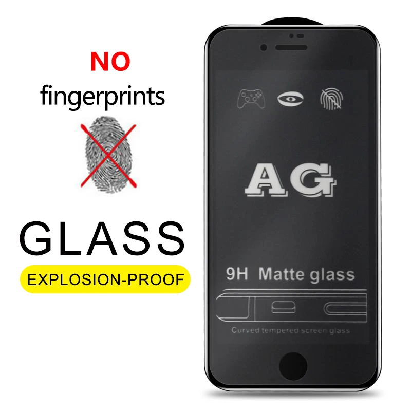 full cover anti-glare matte gaming screen protector for iphone 8 plus xs 11 pro 12 mini 13 pro max tempered glass