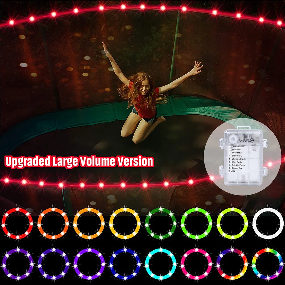 LED Trampoline Lights Remote Control Rim LED Light for Trampoline 16 Color Change by Yourself Waterproof Super Bright