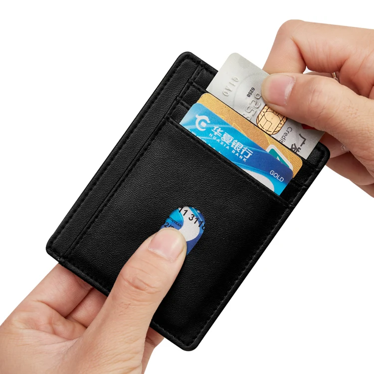 Hot Selling Minimalist Mens Card Wallet Slim Customize Front Pocket RFID Blocking Mini Wallet