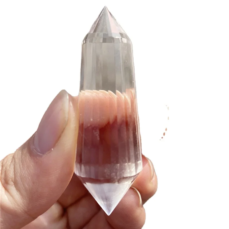 
Wholesale High Quality Healing 24 Faceted Clear Quartz Double Point White Crystal Wand For Decoration 