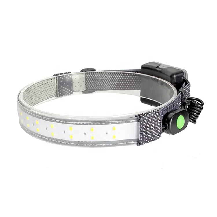  2021New Product Hot Sales Ultra-Low Profile Durable Elastic USB Rechargeable Headband Light COB Bar