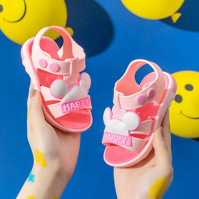 2022 Hot sale Alphabet Non-slip Open-toed Outerwear Soft Sole Flip Flops Slippers For Kids