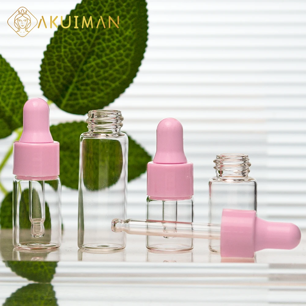 tall cylinder shaped clear glass dropper bottles bottle with for capillary product 3ml leak proof