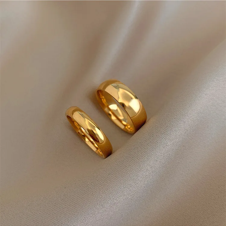 Модные ювелирные изделия новый дизайн простой позолоченный 18K винтажный палец кольцо для женщин