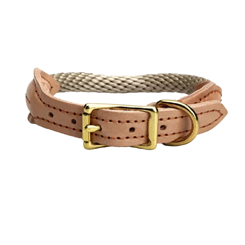 wholesale hot sale top quality leather Cowhide nylon dog collar spiked dog collar