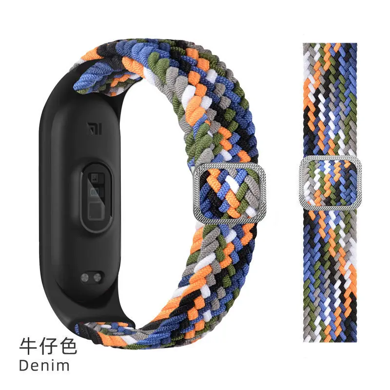 
Replaceable Braided For Xiaomi Mi Band 5 3 4 Solo Loop Strap Sport Wristband For Mi band 3 4 5 Smart Watch Strap 