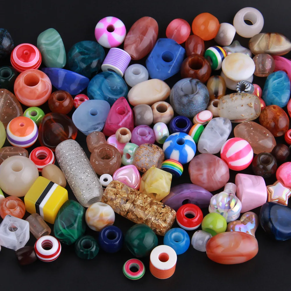 Luggage DIY national style beaded clothing accessories resin colorful round beads