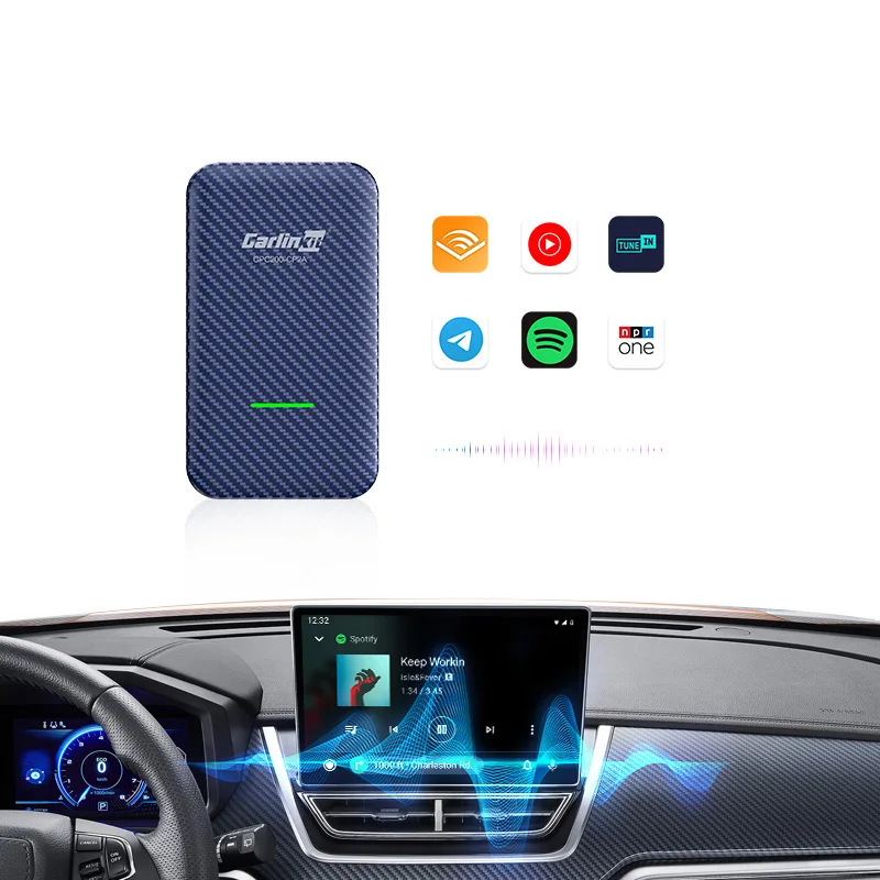 CarlinKit 4 0 Проводной адаптер CarPlay для беспроводного ключа совместимого с автомобильным проигрывателем имеет проводную систему