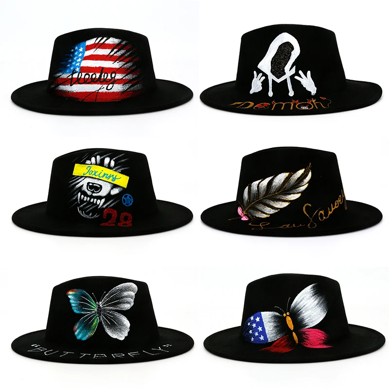 Fedora hats women wholesale 2021 new designer wide brim wool fedora 2 two tone hats men and women