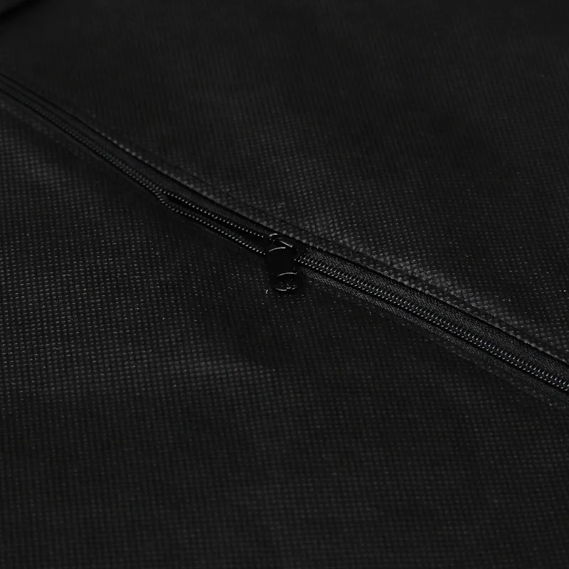 Foldable Non woven Dress Cover Black Garment Storage Bag with Pockets for Men Silk screen Logo suit cover